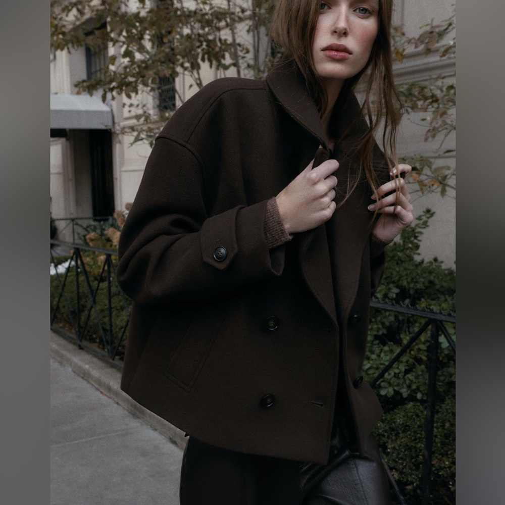 Zara Double-Breasted Short Coat - Picture 11 of 12